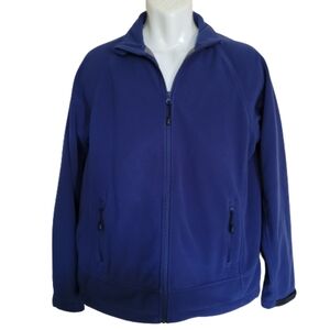 Land End Blue Fleece Full Zip Up Jacket Size Men's Medium 38-40